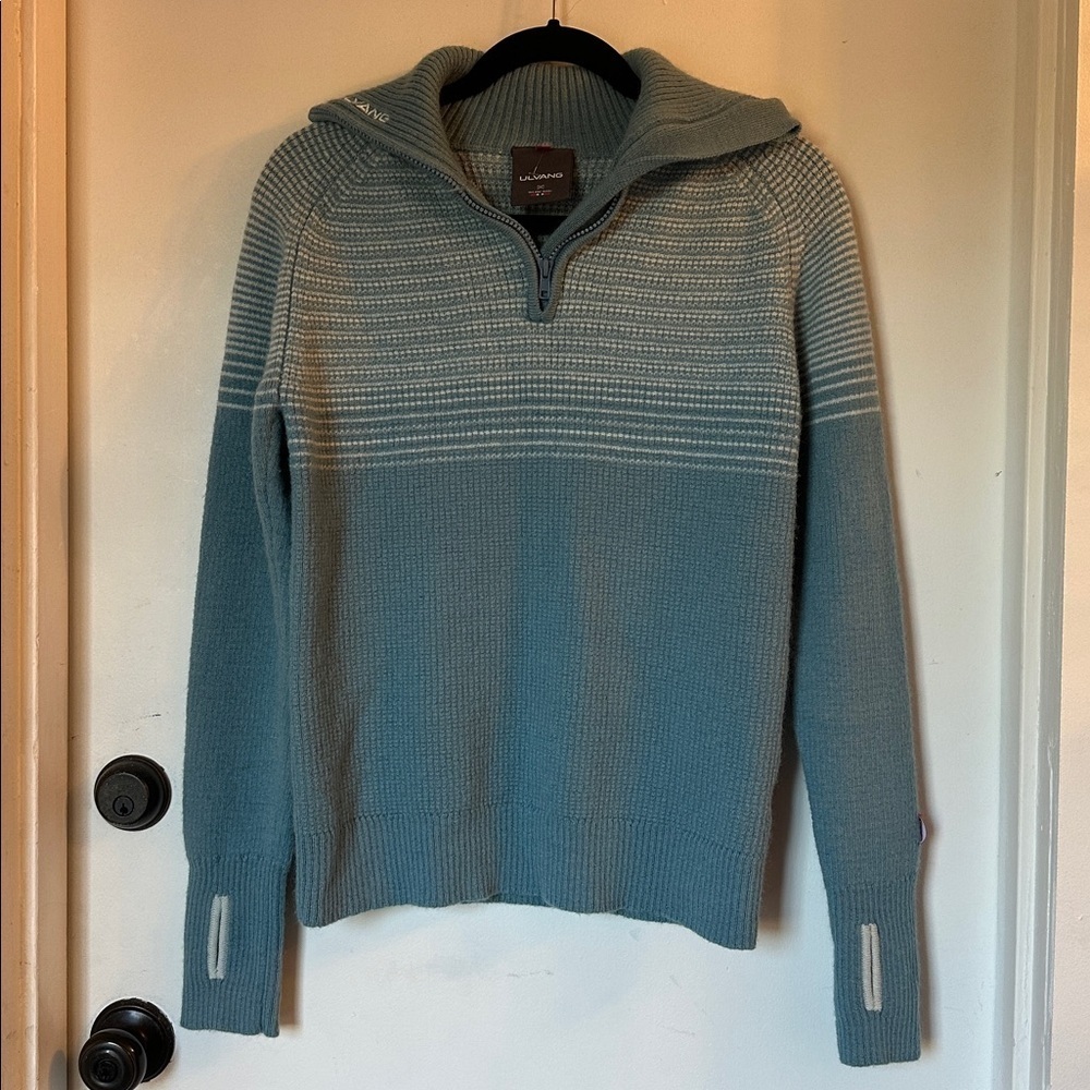 Ulvang ullgenser 100% wool Alta half zip pullover Sweater blue women’s large